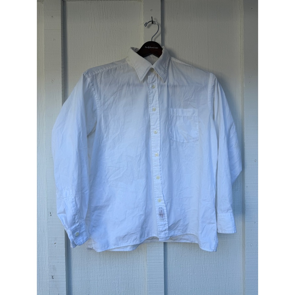 Vintage Christian Dior Chemises Mens White Cotton Button Down Shirt CD Logo